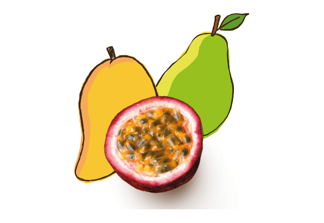 aus Bio Birne, Mango und Maracuja