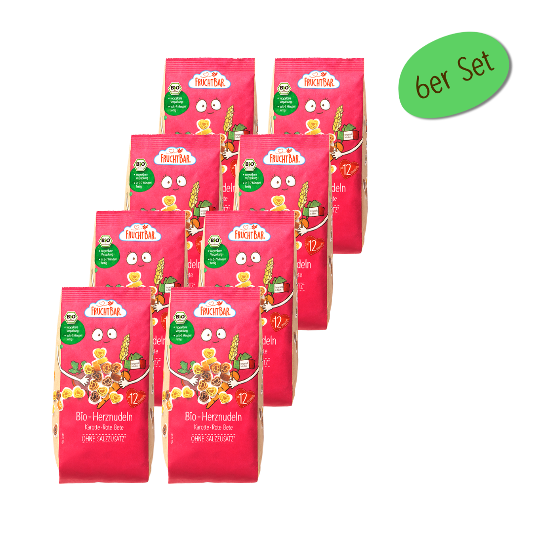 Bio Herznudeln Karotte, rote Bete