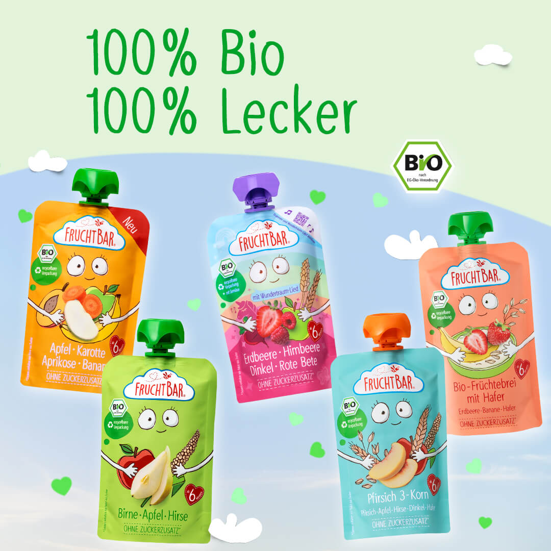 All unsere leckeren Quetschies sind 100% Bio.