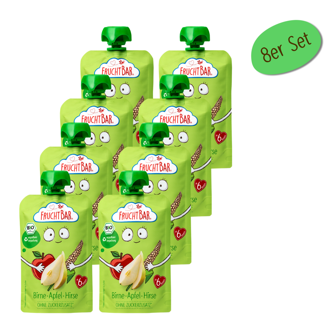 Bio Quetschie Birne, Apfel, Hirse