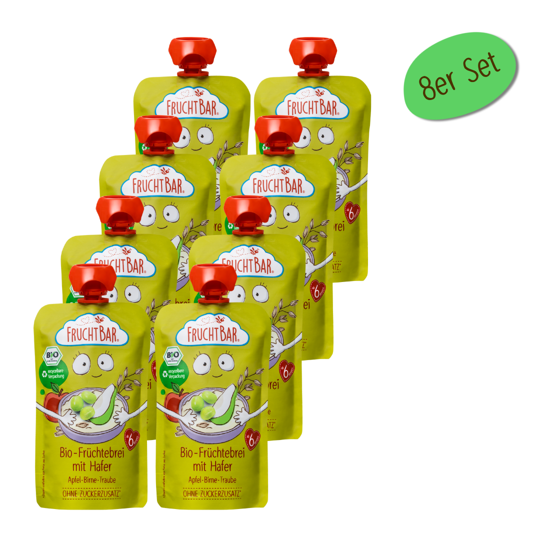 Bio Quetschie Früchte-Haferbrei Apfel, Birne, Traube, 120g