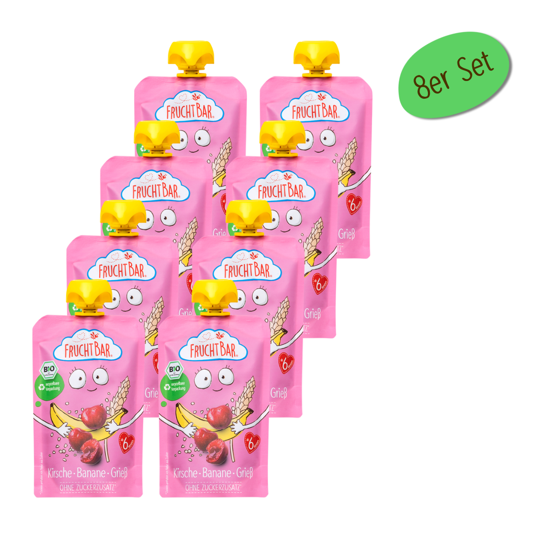 Bio Quetschie Kirsche, Banane, Grieß