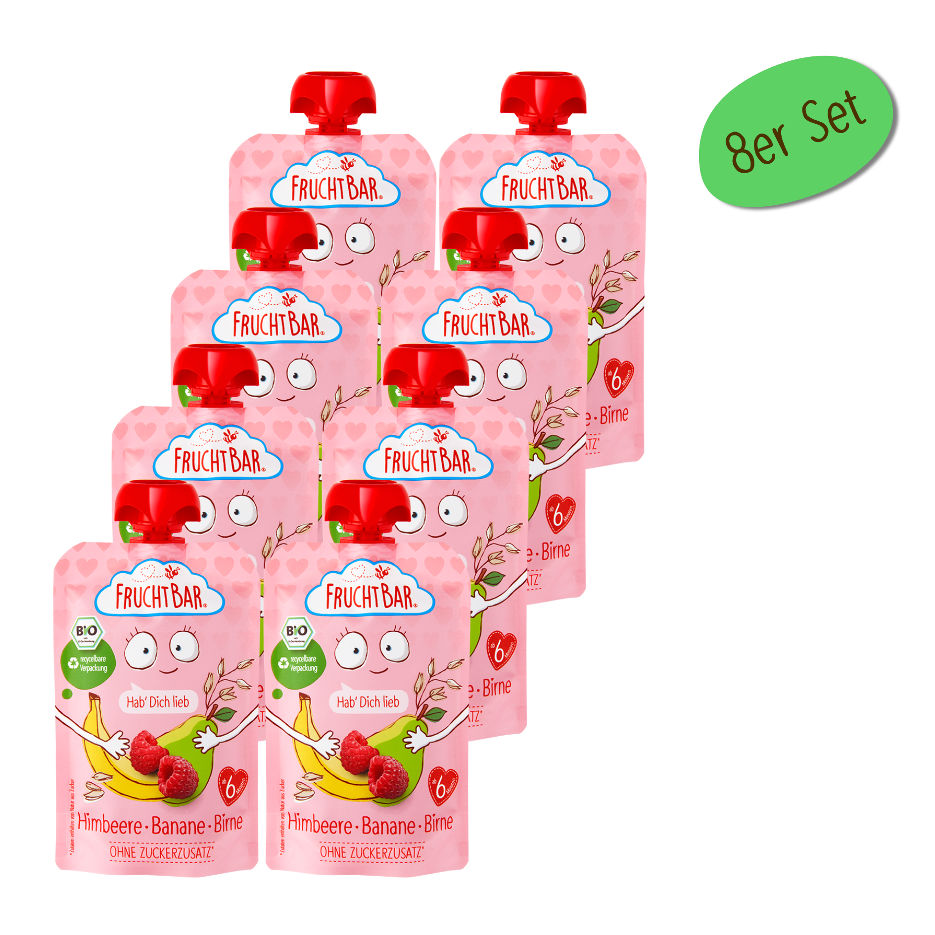 Bio Quetschie Hab Dich lieb - Himbeere, Banane, Birne