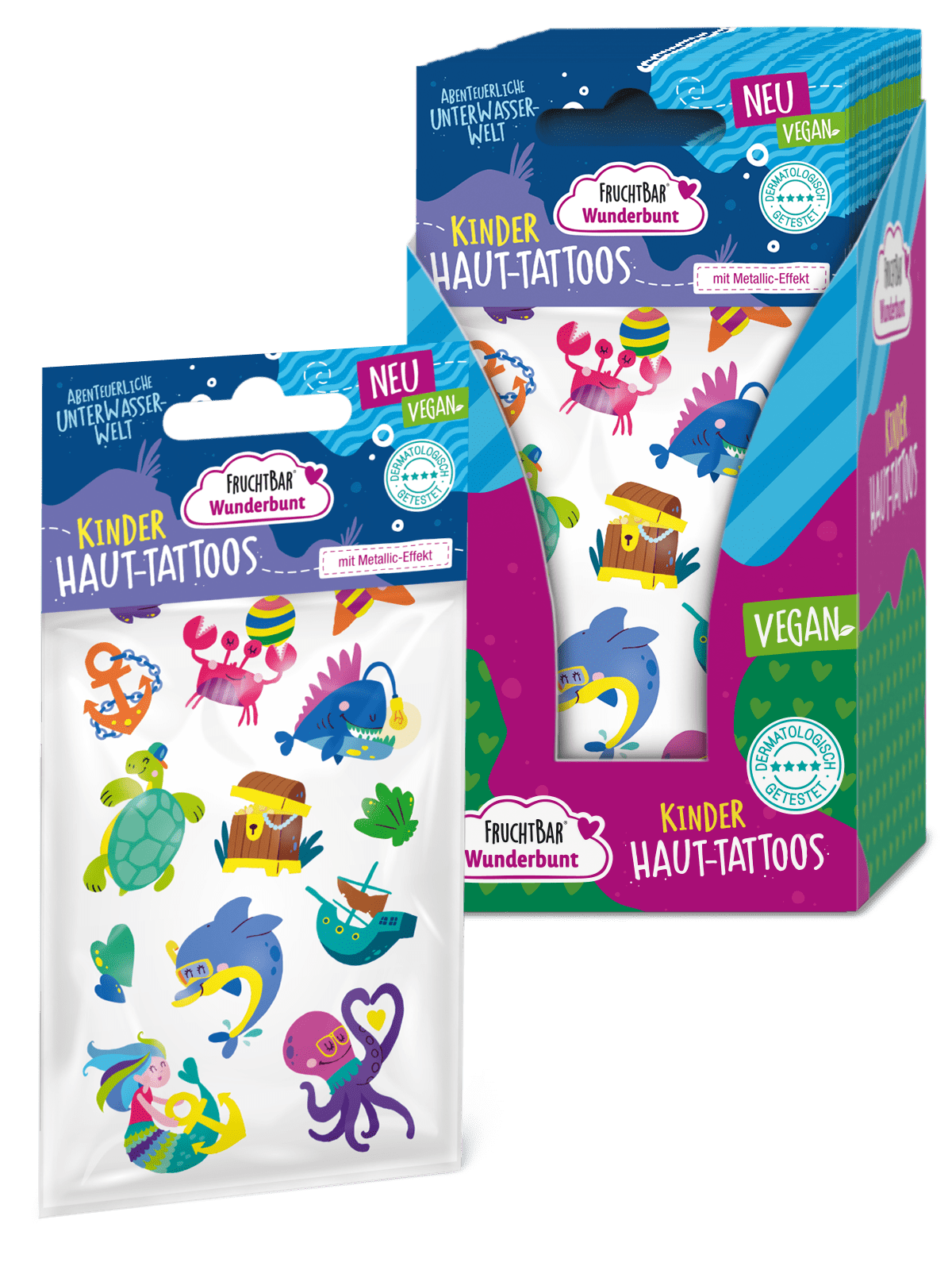 Wunderbunt Kinder-Haut-Tattoos Abenteuerliche Unterwasserwelt Wunderbunt Kinder-Haut-Tattoos Abenteuerliche Unterwasserwelt