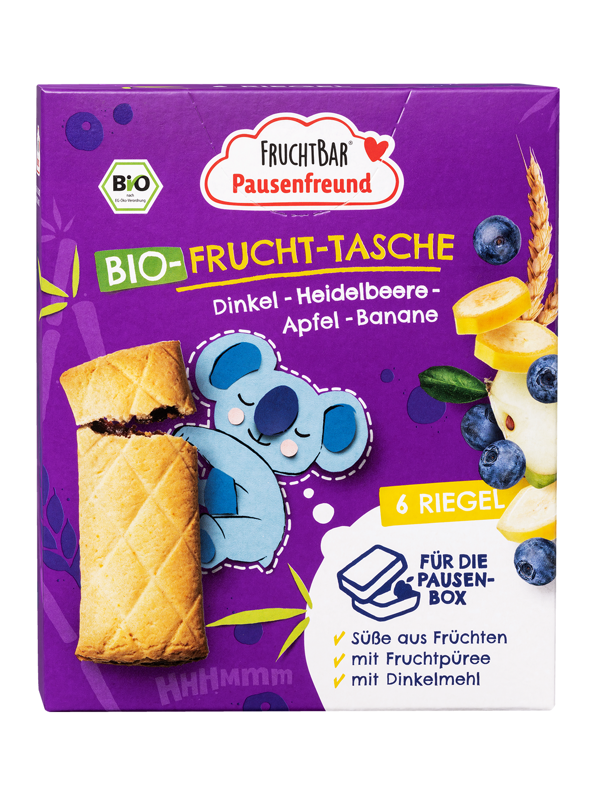 Bio Frucht Tasche Dinkel, Blaubeere, Apfel, Banane re4.fallbackImageTitle.product
