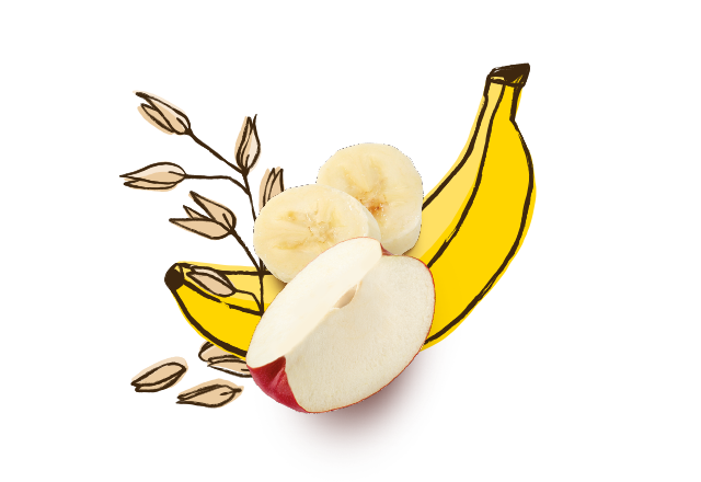 Bio Apfel und Banane
