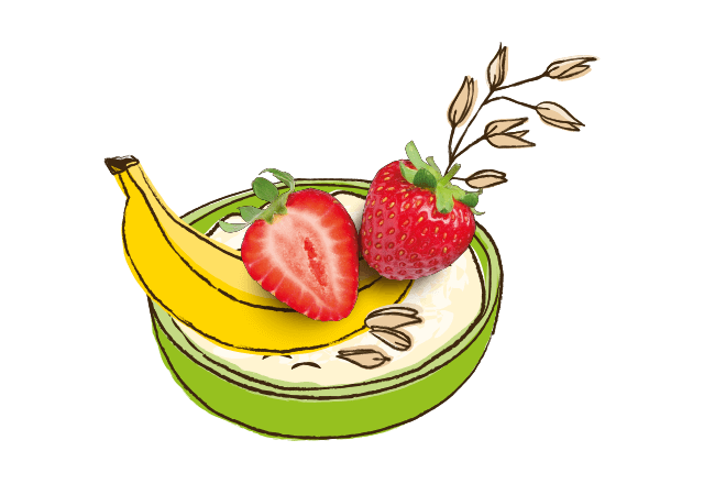 Früchtebrei mit Bio Banane und Erdbeere