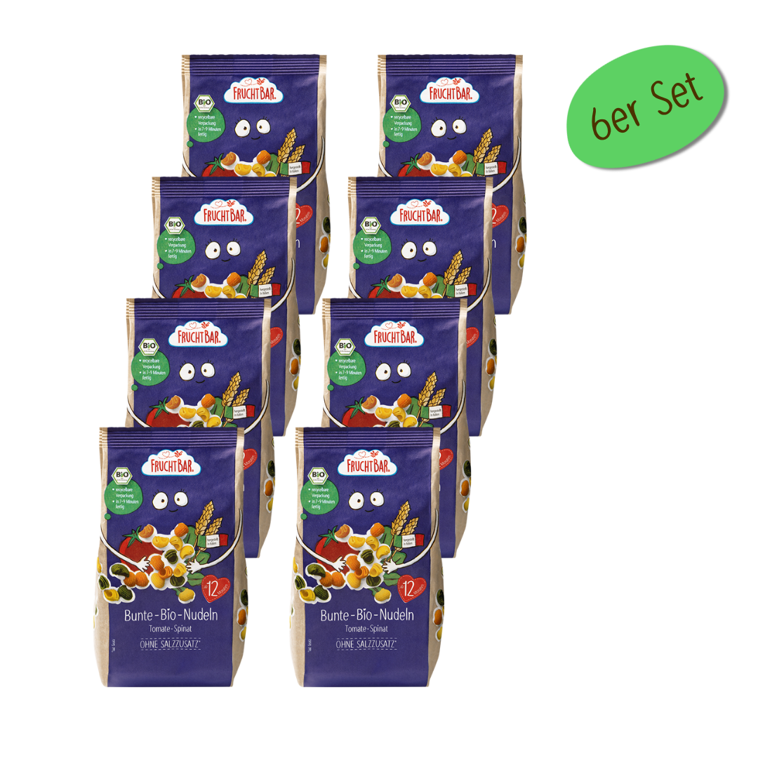 Bunte Bio Nudeln Tomate, Spinat 8er Set Bunte Bio Nudeln Tomate, Spinat