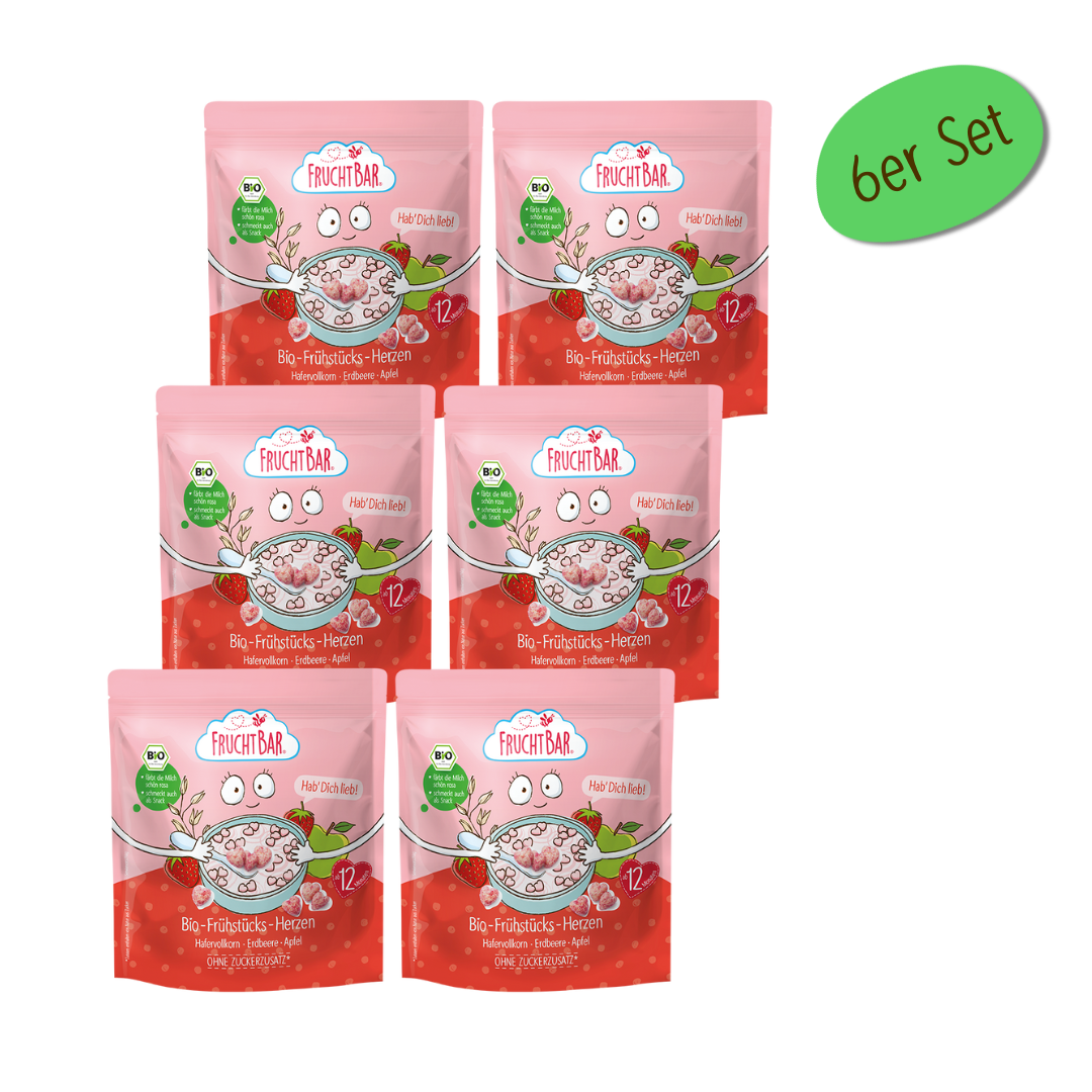 Bio Frühstücks Herzen _Hab Dich lieb_ 6er Set Bio Frühstücks Herzen 'Hab Dich lieb'