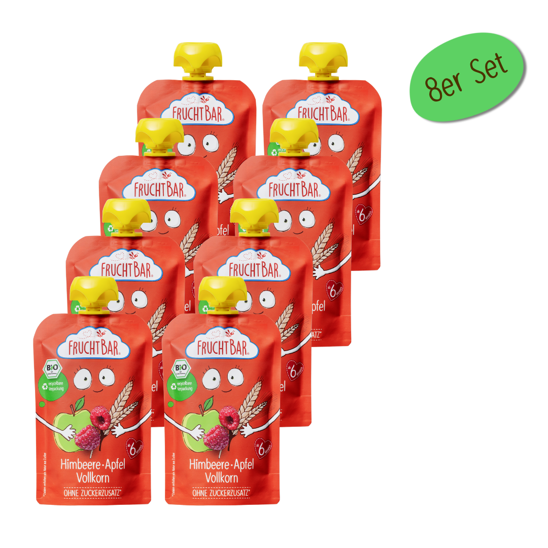 Bio Quetschie Himbeere, Apfel, Vollkorn