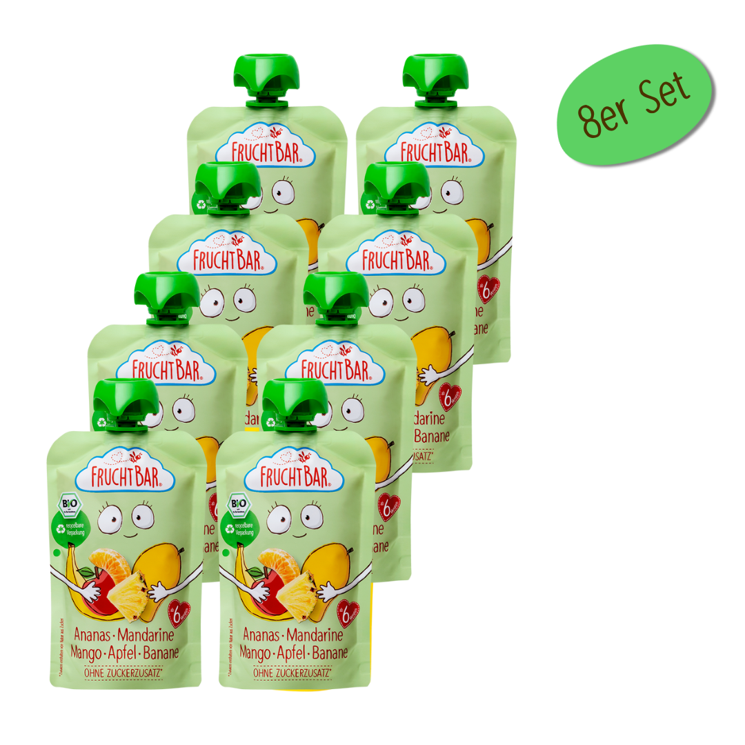 Bio Quetschie Ananas, Mandarine, Mango, Apfel, Banane